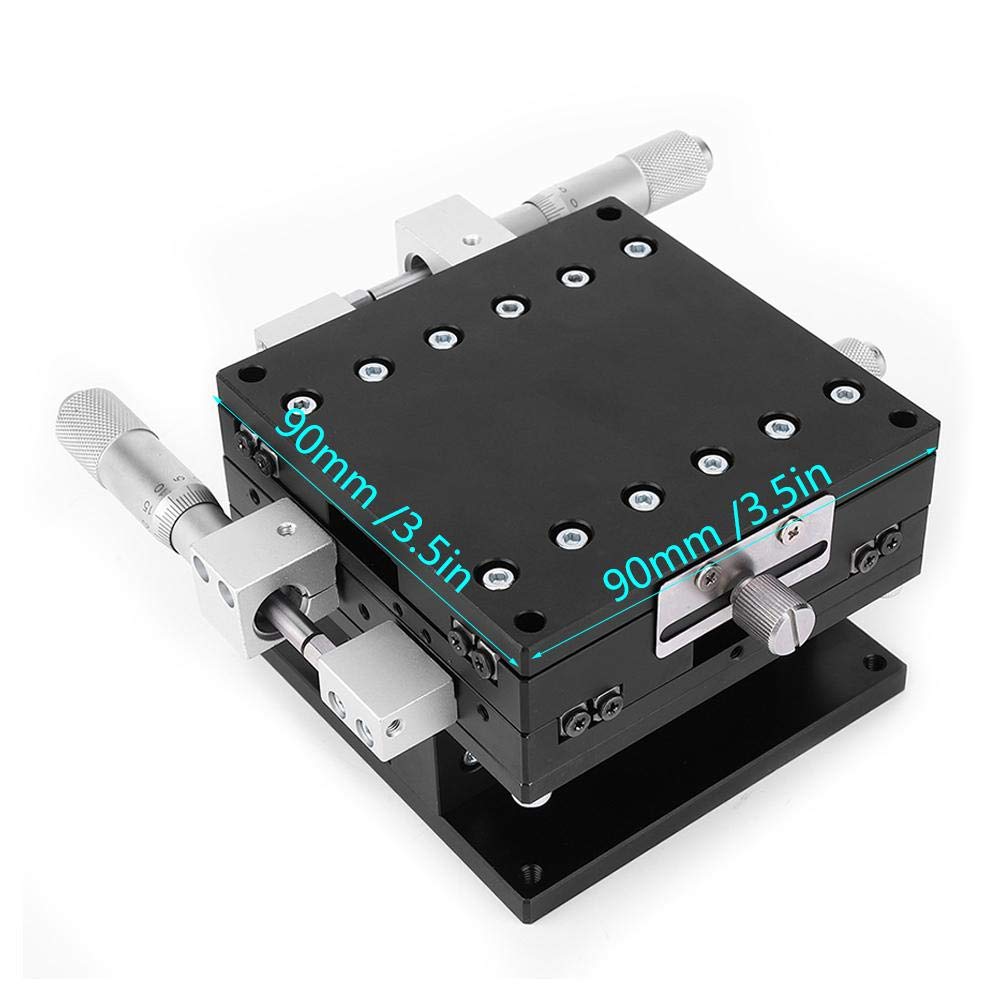 TKSE XYZ 3-axis manual linear stage, LD90-LM XYZ 3-axis trimming platform Manual linear stage Tuning slide table 90 x 90 mm