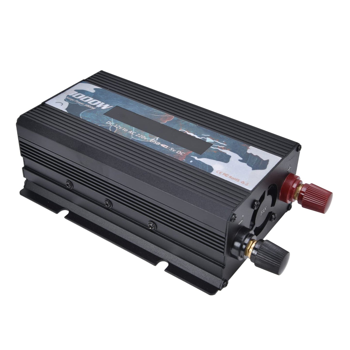300W Pure Sine Wave Inverter DC 12V to AC 220V Multifunctional Battery Converter for Home, RV, Truck (Black)