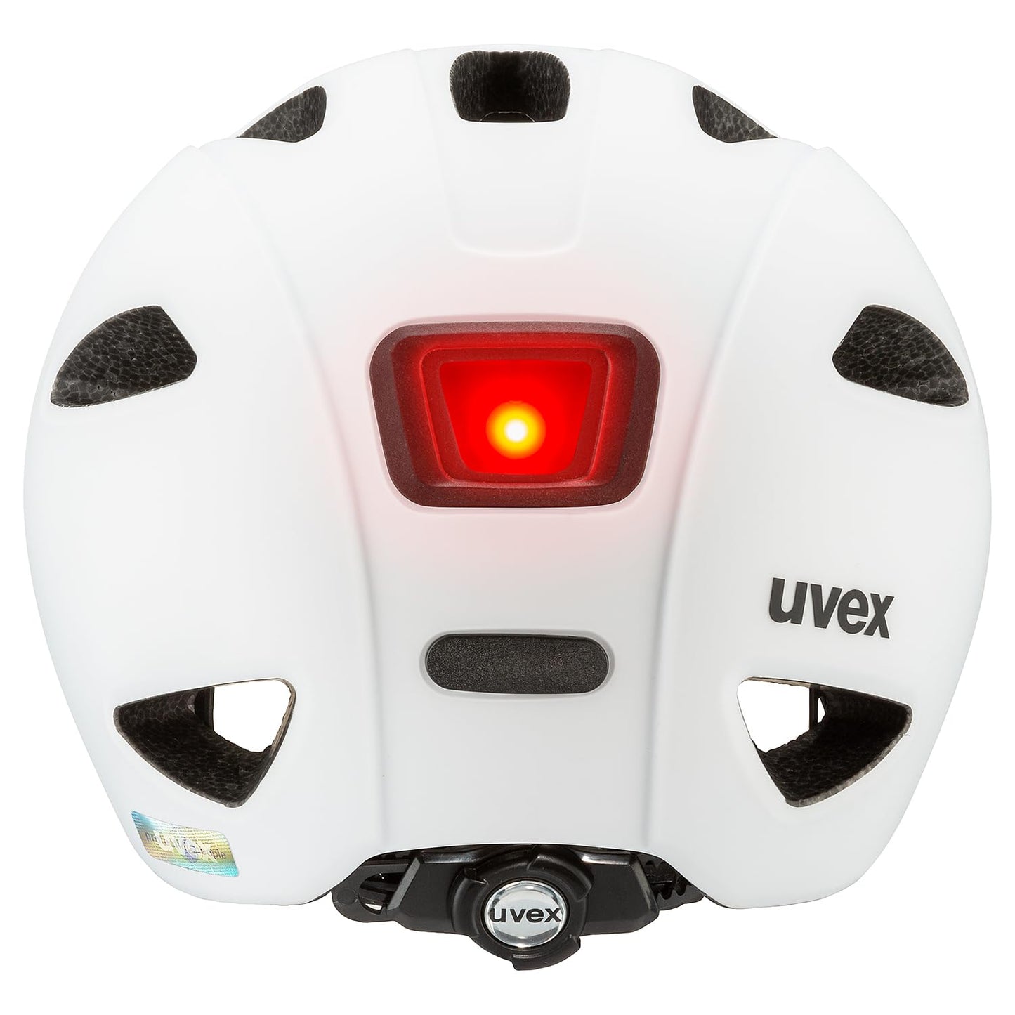 uvex oyo - lightweight bike helmet for kids - custom size adjustment - expandable with LED light - white - black matte - 50-54 cm