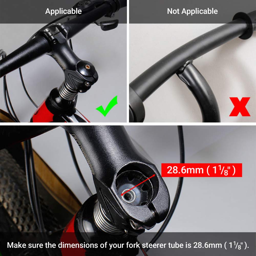 LERWAY Bicycle Stem Riser Handlebar Extension for Cycling MTB Mountain Bike Handlebar Alloy Aluminum 28.6mm 1 1/8" 120mm with Hex Key Black
