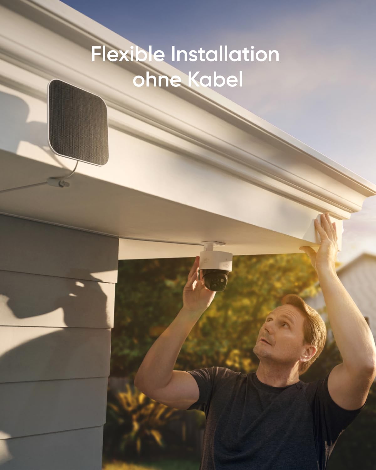 eufy Security SoloCam S340, outdoor surveillance camera, 360° monitoring, no blind spots, outdoor battery-powered surveillance camera, solar, 2.4GHz WiFi, free use, compatible with HomeBase 3