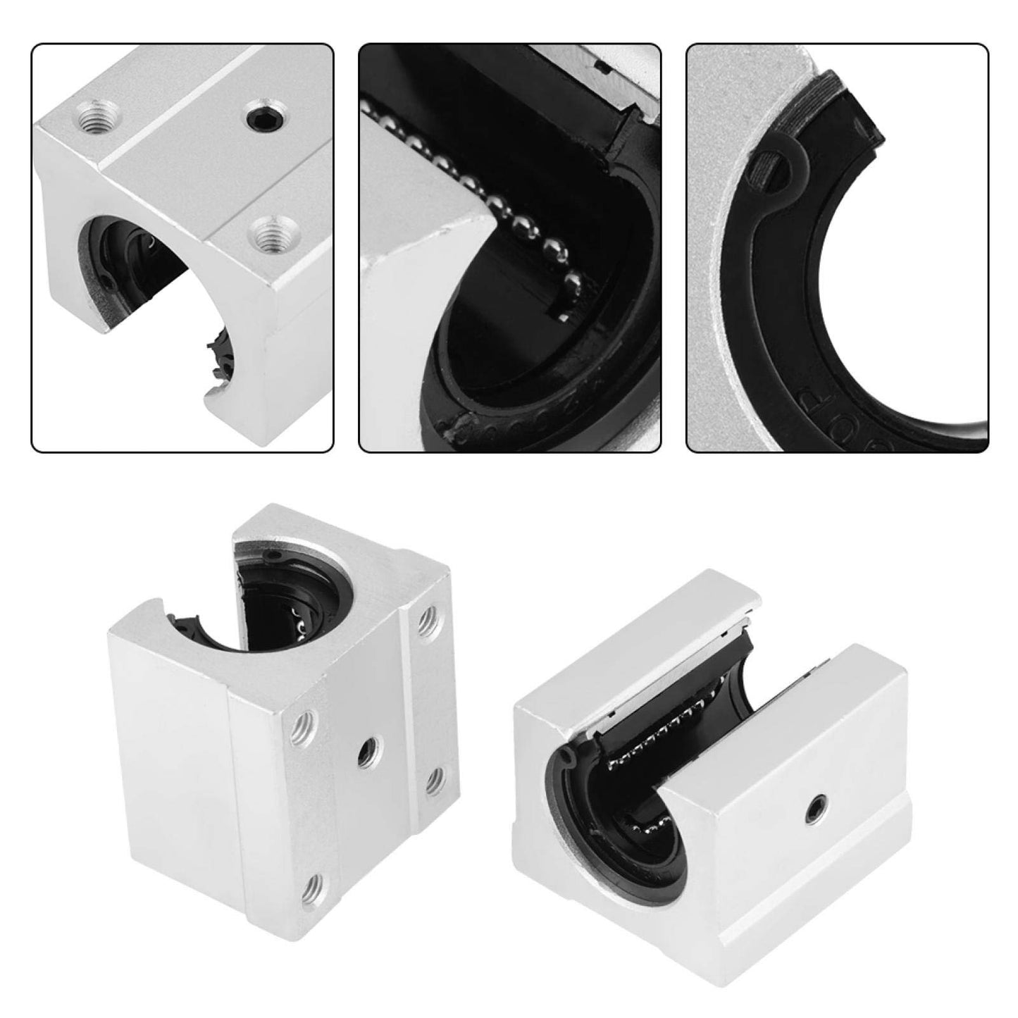 4 pieces SBR20UU aluminum alloy open linear motion bearing slide block 3D printer CNC parts 20x39x11mm