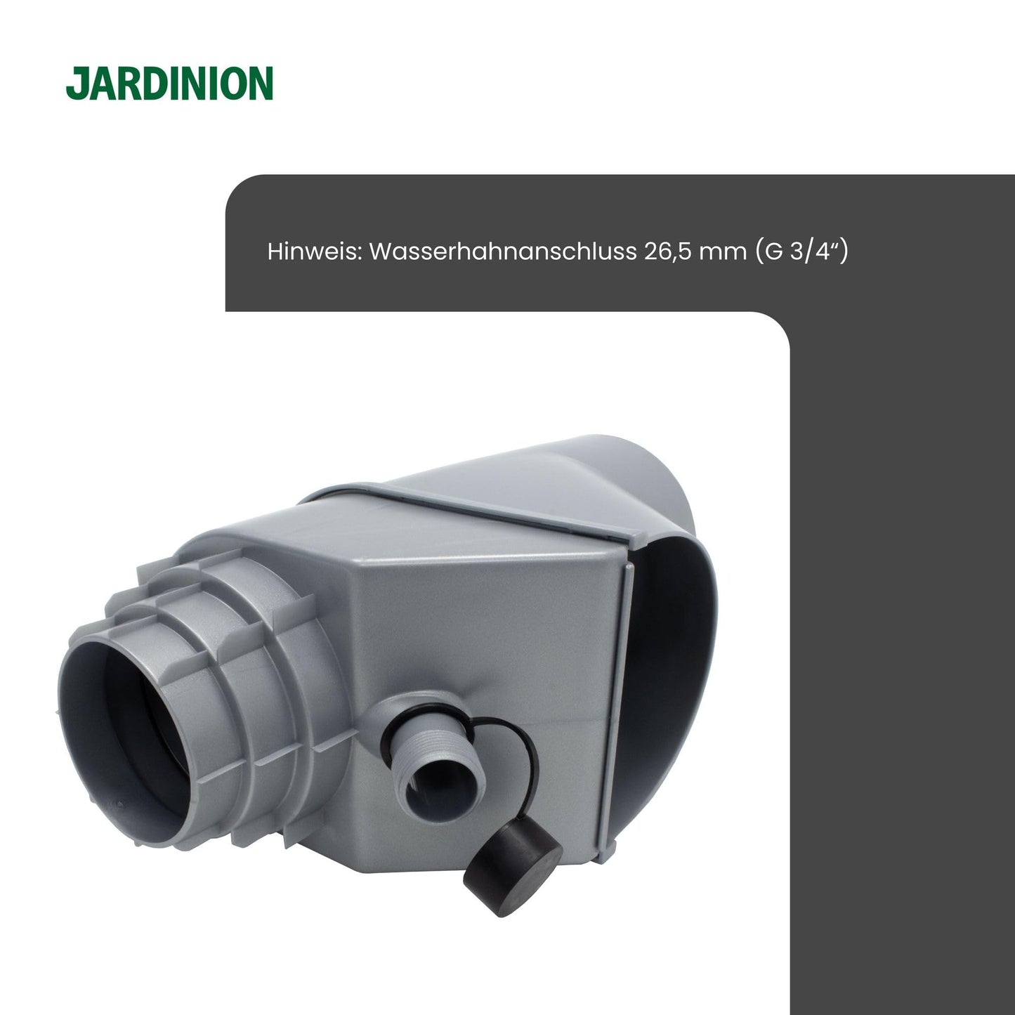 Jardinion rainwater filter, downpipe leaf diverter Silver 30.5 x 12 x 17.5cm Rainwater collector for downpipes DN75, DN85, DN100
