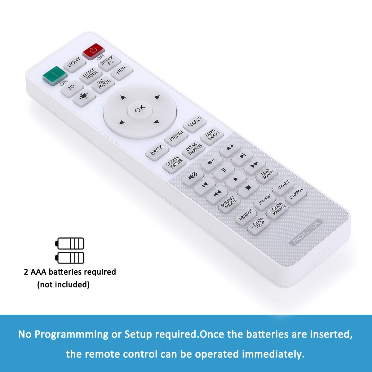 Aimdio RCV012 RCV015 remote control for BenQ W1090 TH683 W1070+ W2000 W2000+ W1110 HT1075 HT1085ST HT2150ST HT2050 MH684 TH670 W1075 W1080ST+ W1120 W3000 HT2550 W1700 TK800M projector.