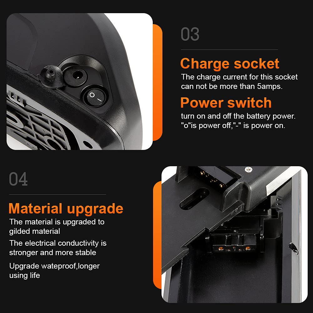 SEASON 36V Ebike Battery 13Ah 14.5Ah 15.6Ah 18Ah - Fits 750W / 500W / 250W Electric Bicycle Hailong Lithium Ion Battery 36V