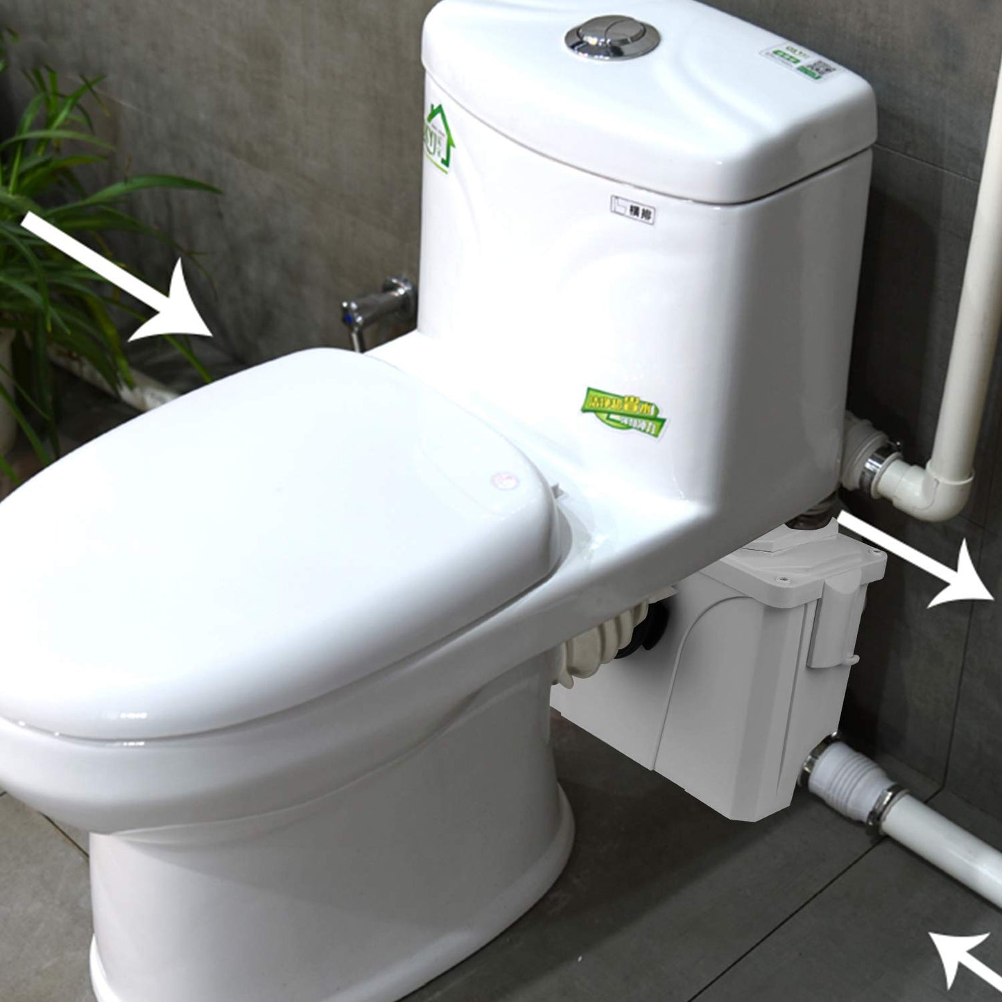 Ikodm 700W sewage pump, 190L/min small sewage lifting station for household wastewater disposal, 4-in-1 dirty water pumps, very quiet sewage pump for toilet, shower, and sink, white