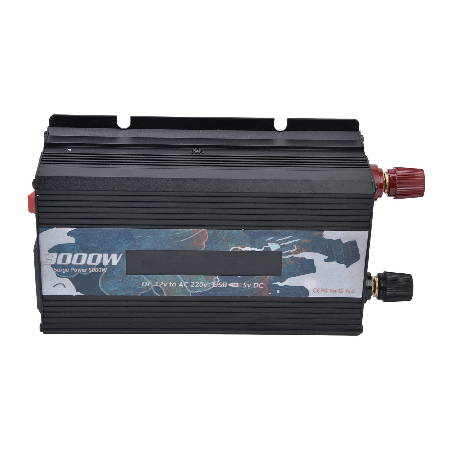 300W Pure Sine Wave Inverter DC 12V to AC 220V Multifunctional Battery Converter for Home, RV, Truck (Black)