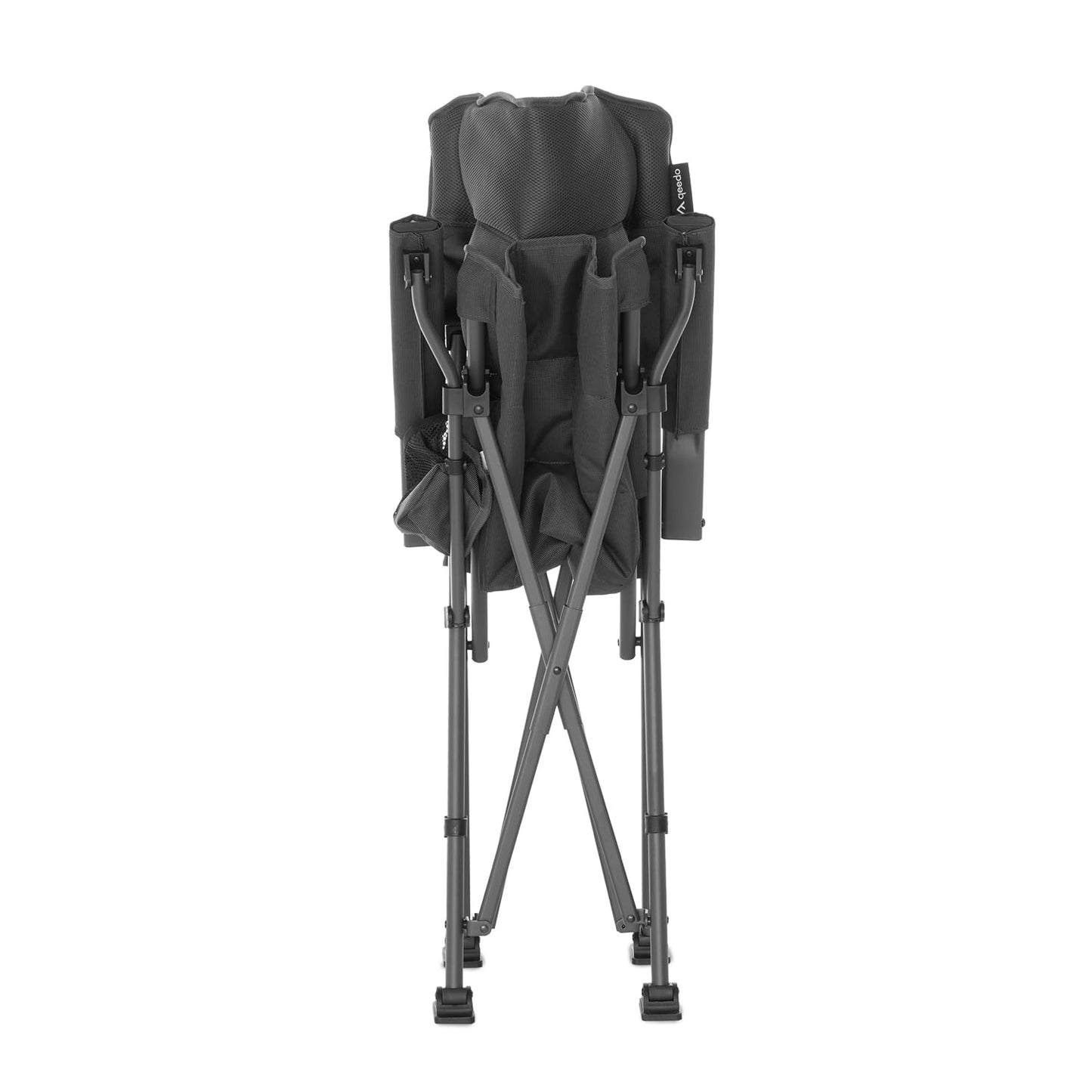 qeedo Johnny Jumbo, sturdy XXL camping chair for up to 250 kg, with armrests, drink holder, and sturdy steel frame, fishing chair, foldable, durable