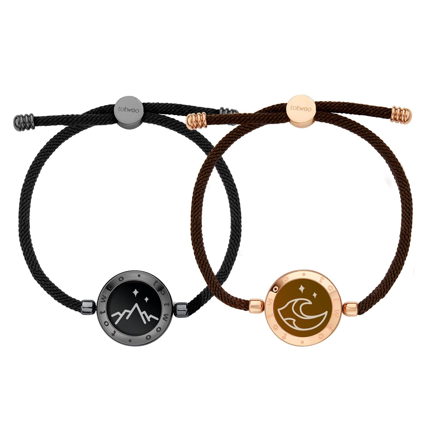 TOTWOO Couple Bracelet Couple Gifts Partner Bracelets with Touch Long Distance Relationship Gift Love Vibration & Lighting Bluetooth Pairing Jewelry