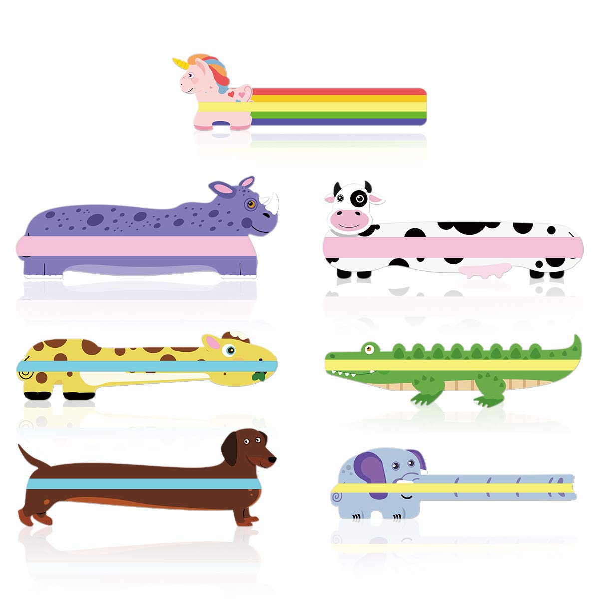 PAPERKIDDO guided reading strips, animal-shaped highlight bookmarks assist in reducing visual stress, reading rulers for kids, teachers, and dyslexics.