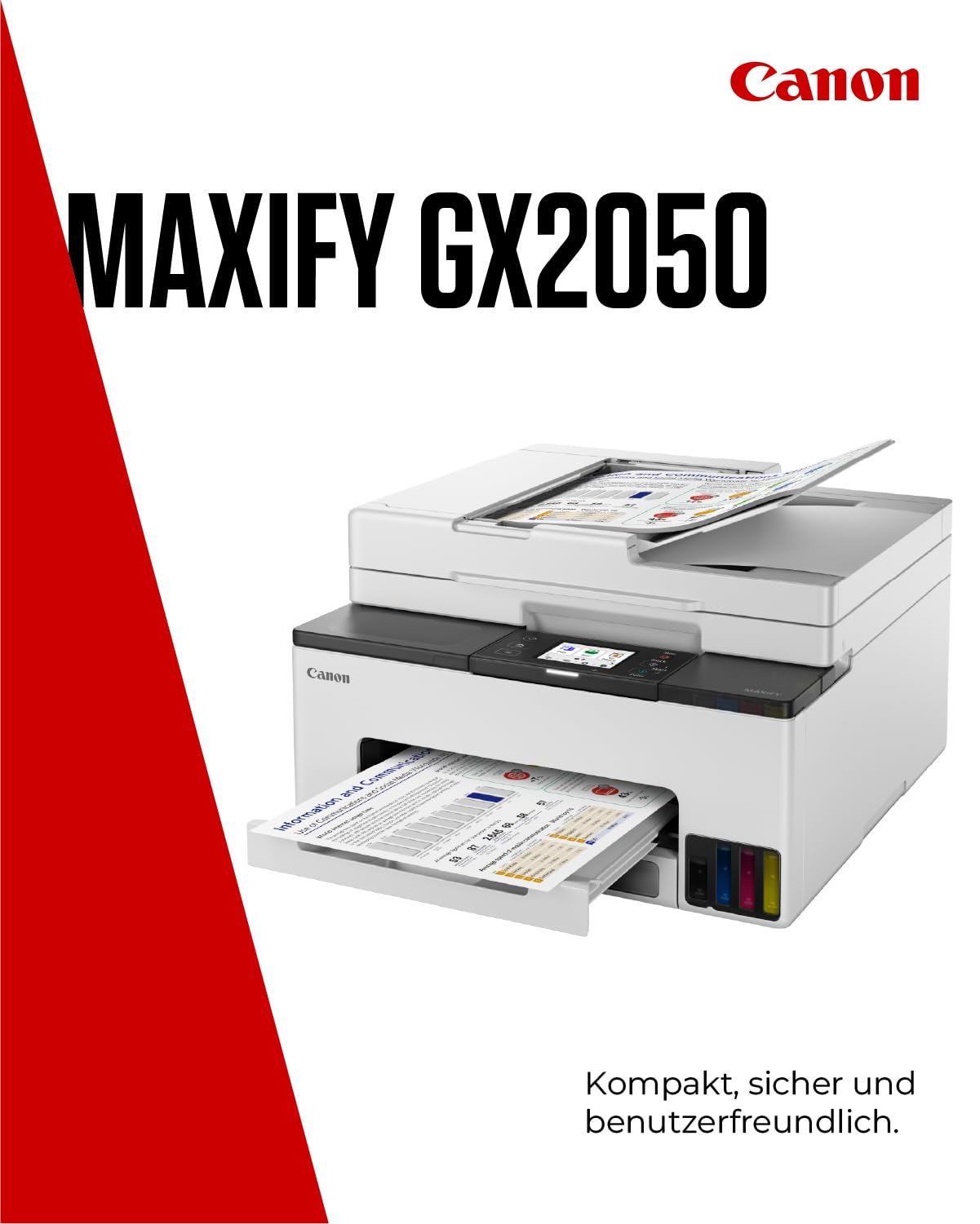 Canon MAXIFY GX2050 printer for home & office - color printer & scanner all-in-one wireless | MegaTank inkjet printer, copier, scanner & fax | WiFi, Ethernet & USB connection A4 printer