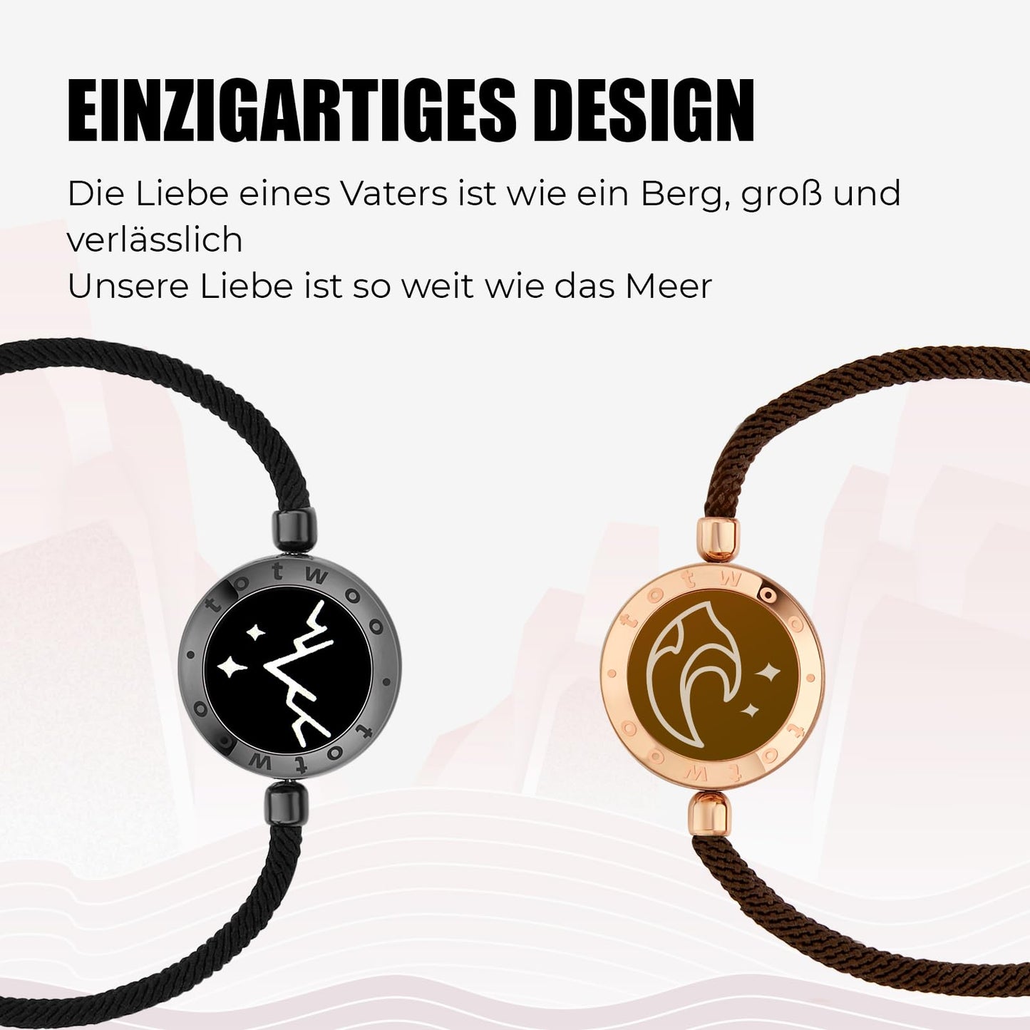 TOTWOO Couple Bracelet Couple Gifts Partner Bracelets with Touch Long Distance Relationship Gift Love Vibration & Lighting Bluetooth Pairing Jewelry