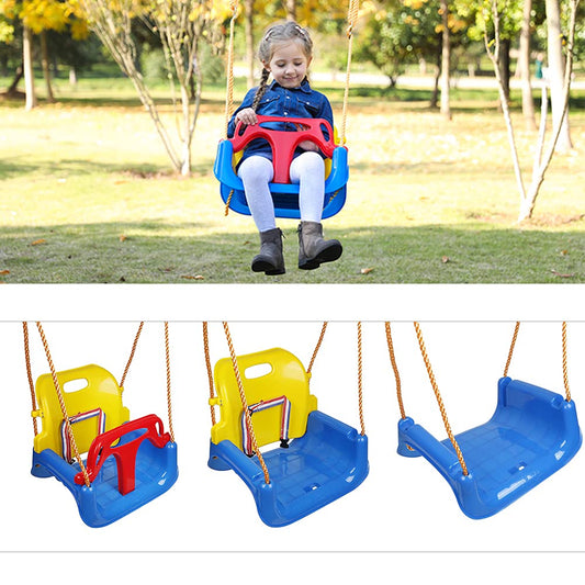 Baby swing, 3-in-1, adjustable baby swing, for babies, toddlers, swing with 38 cm backrest and safety harness, for indoor and outdoor use.