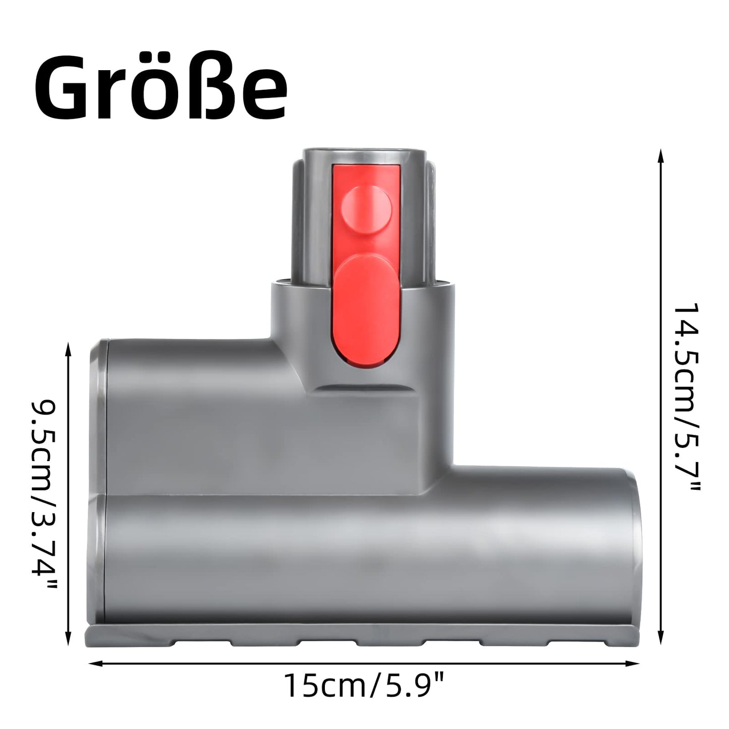 Mini turbine nozzle for Dyson V7/V8/V10/V11/V15 vacuum cleaners, quick release brush roll for sofa, car seats, chairs, removes dust mites and allergens.