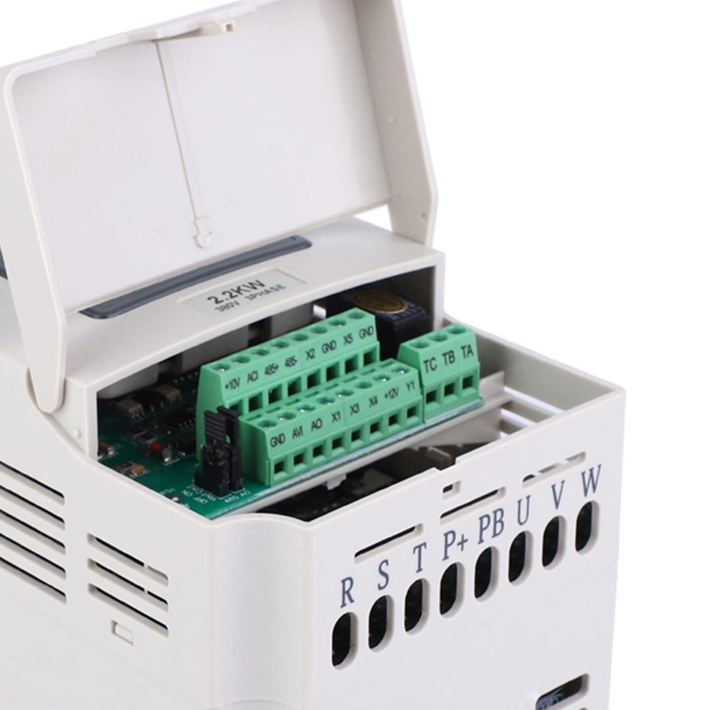 380 V 2.2 KW VFD Frequency Converter with Variable Frequency for controlling motor speed, 3-phase input/output, 3-phase converter for use with machinery.