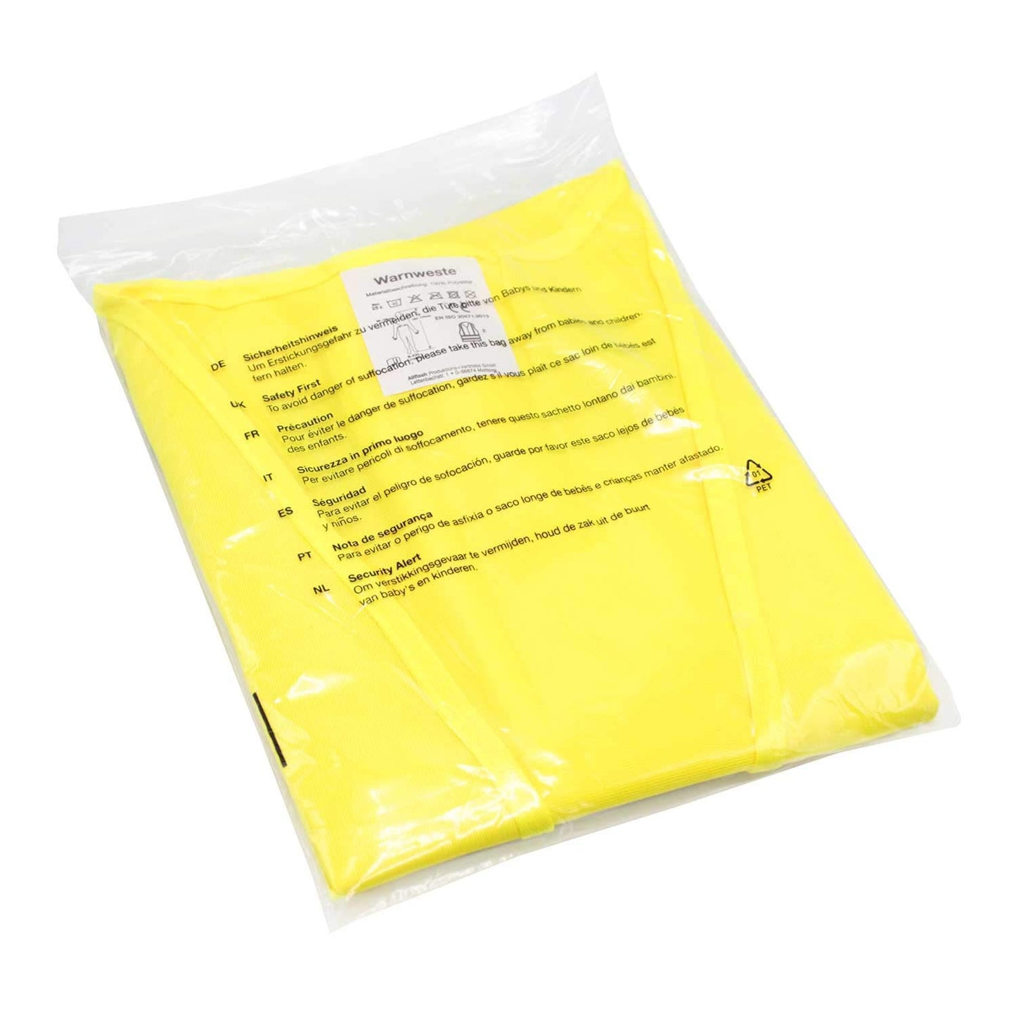 4business 100 pcs High Quality Car Safety Vest yellow EN ISO 20471 Class 2 for adults Unisize TÜV-tested washable