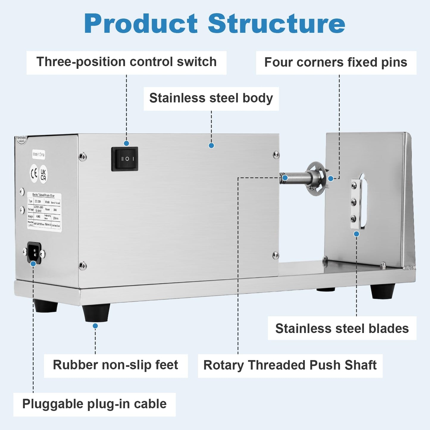 MXBAOHENG Electric Tornado Potato Cutter Automatic Homemade Electric Spiral Potato Slicer Twister Machine Supplier