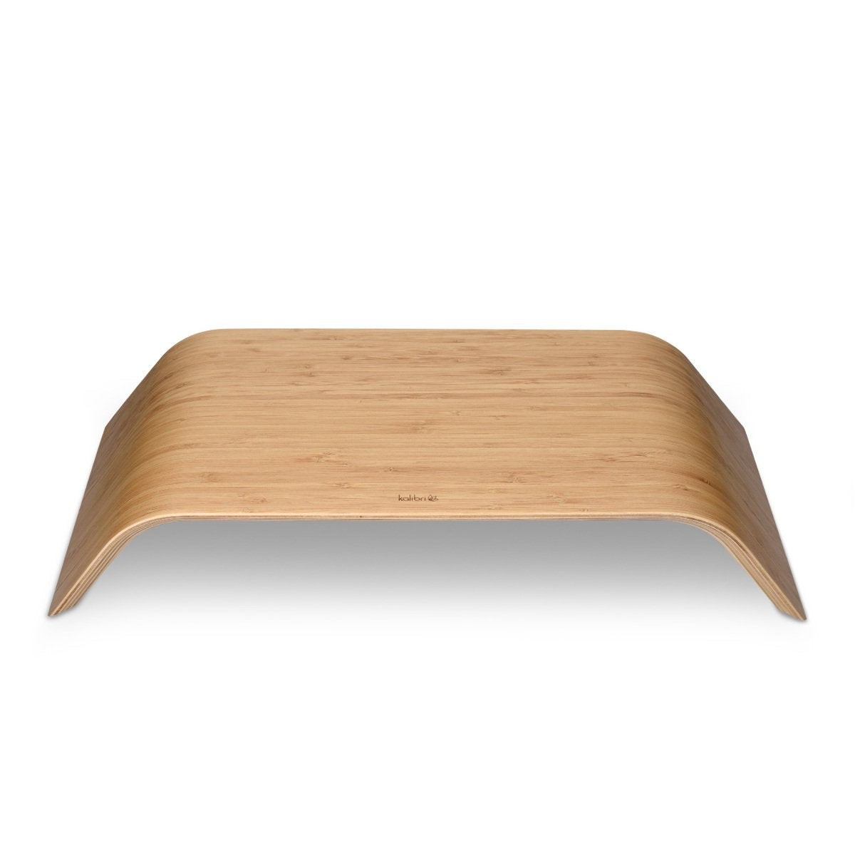 Calibri monitor wood stand TV stand - computer table desk attachment monitor stand bench - bamboo desk attachment in light brown.