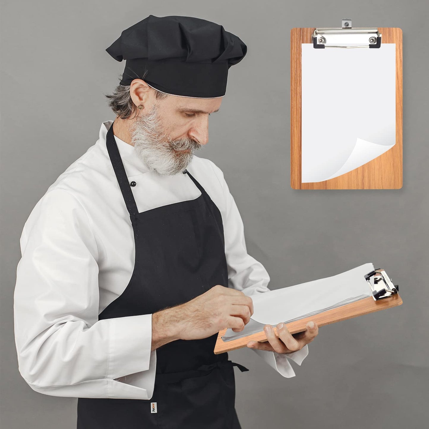 6 pieces of wooden A4 cherry wood clipboards for home, school, office.