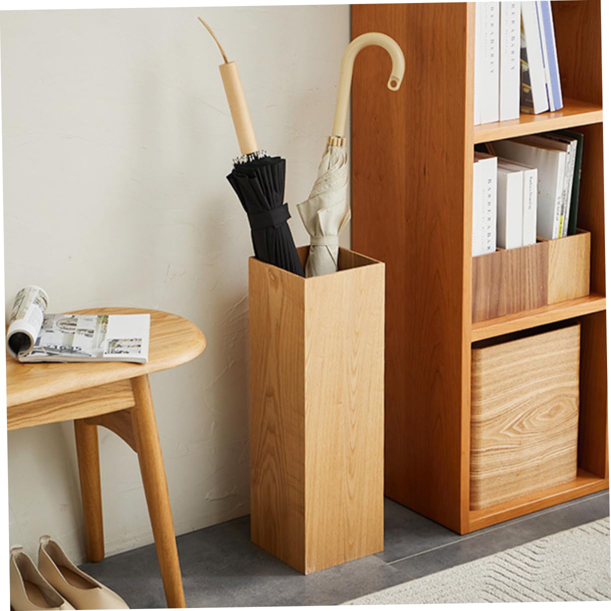 DOITOOL Wooden Umbrella Stand Outdoor Umbrella Holder Indoor Umbrella Stand Cane Stand Folding Umbrella Holder