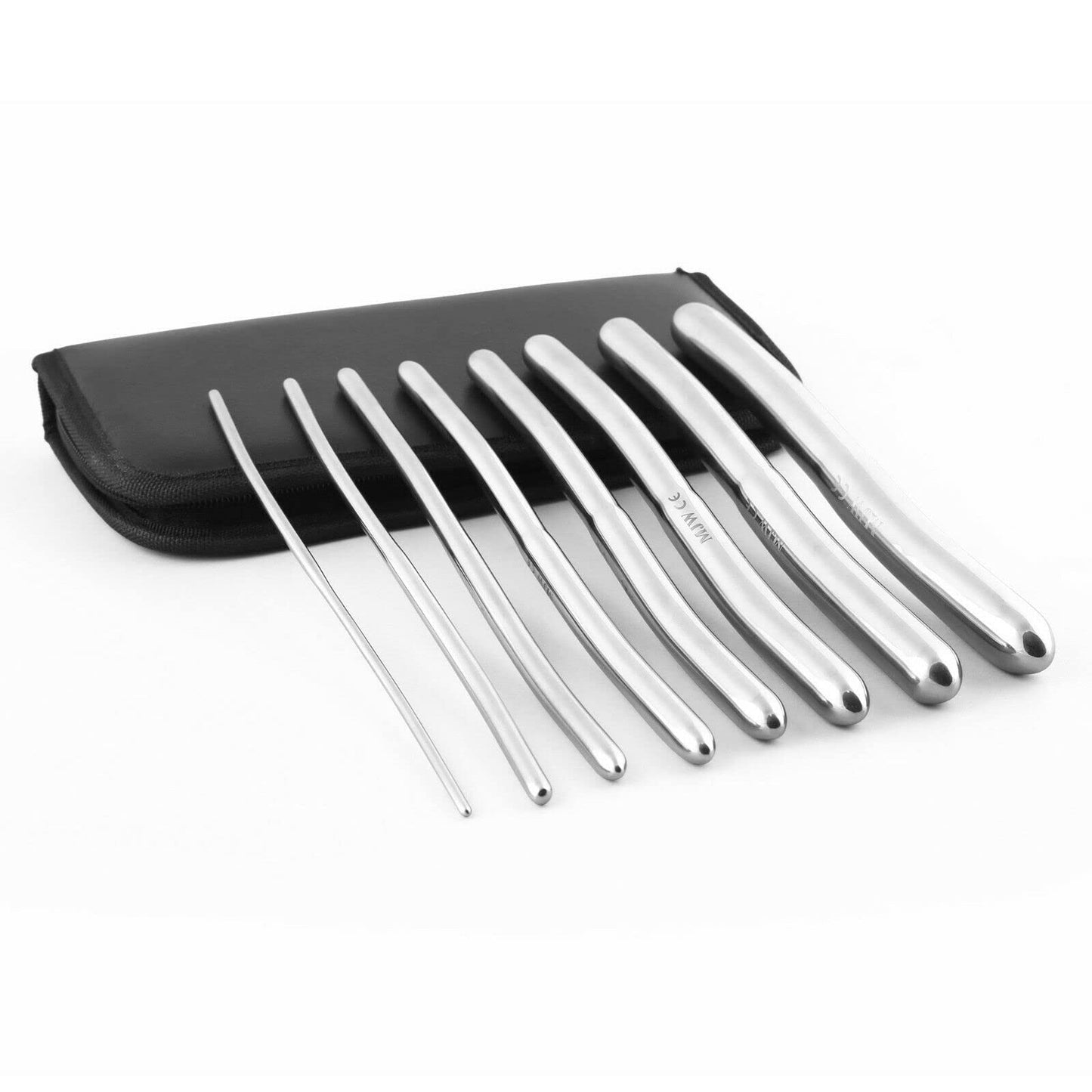 Dilator set urethral dilators 8 Hegar pins with double ends 3mm to 18mm including storage bag/leather case