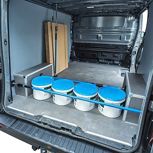 ALLEGRA cargo securing and transportation protection for cars, trucks, trailers, and vans. Clamp bar tension rod for doors, adjustable loading security for vehicles (1.00m - 1.75m, Blue).