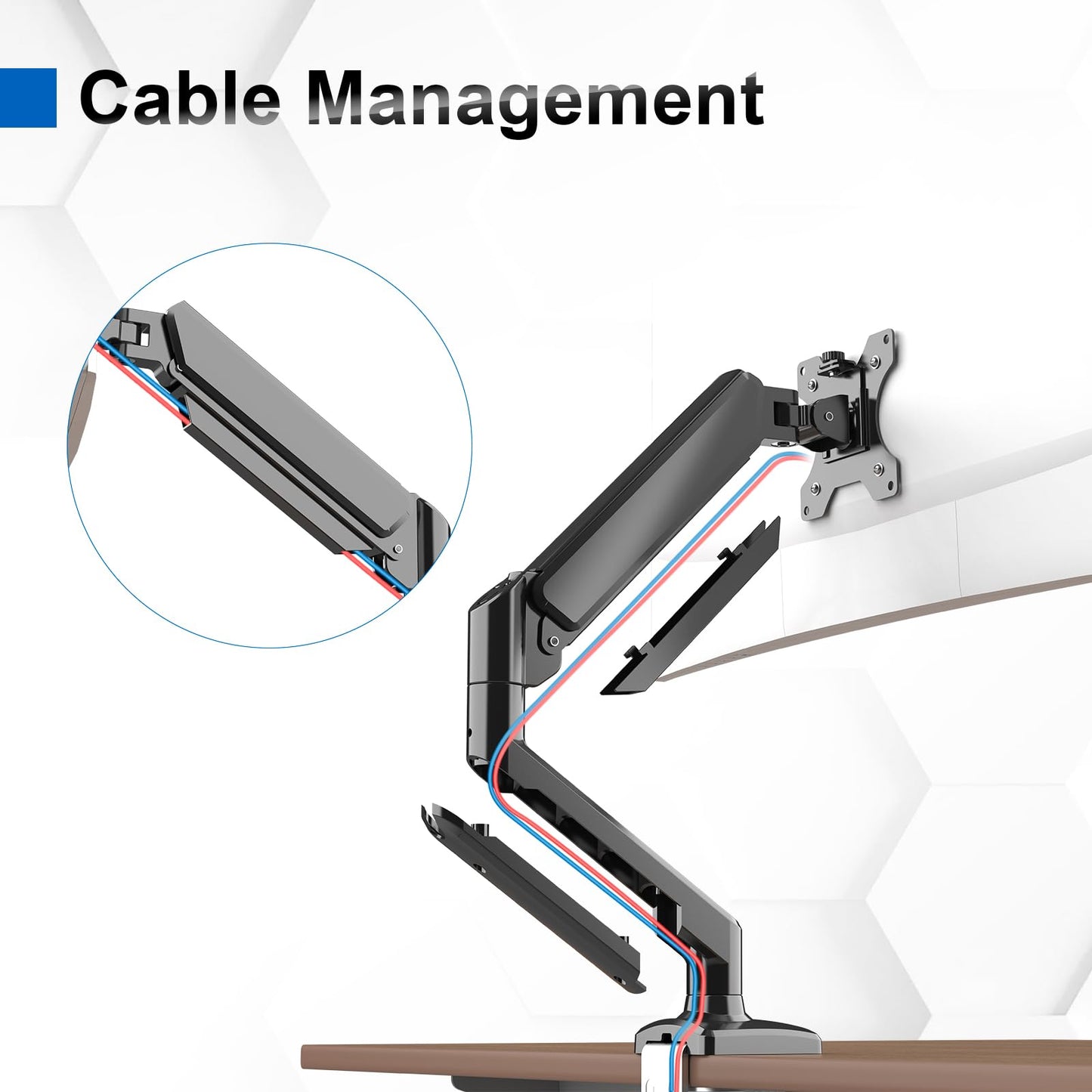 GRIFEMA Monitor Mount, for 13-32 inch Screen, Monitor Stand, Height Adjustable, Rotatable Monitor Arm, Max 9Kg, Screen Mount Vesa 75x75 / 100x100, Black