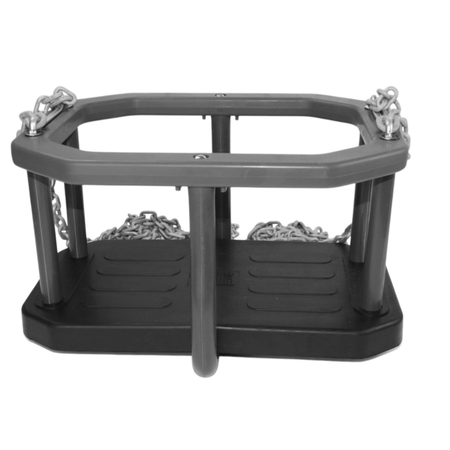 Rubber Baby Swing - Toddler Swing Seat with Chains 3m, Adjustable Height, For Garden & Indoor, Safe Kids Swing for children from 1 year old (black grey)