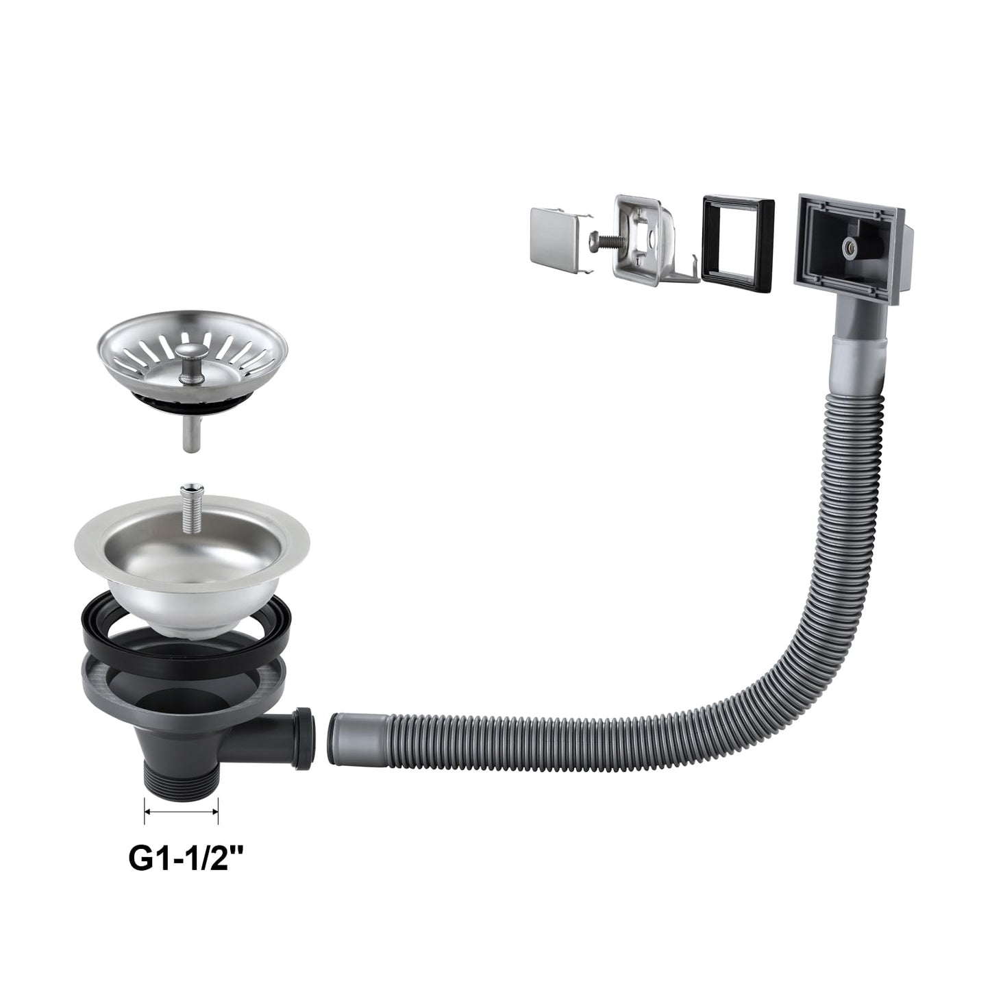 ROVOGO 304 Stainless Steel Small Kitchen Sink 40 x 34 cm, Undermount Sink with Drain Kit including Strainer and Drain Basket, Kitchen Sink with Faucet Hole, Brushed Rectangular Kitchen Sink