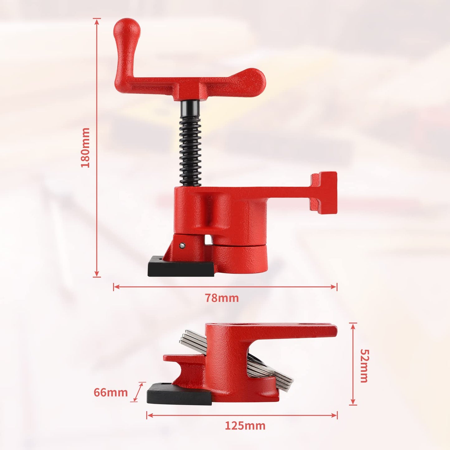 AMIGOB 4 Pcs Pipe Screw Clamp, 3/4 Inch Pipe Clamps with Protective Function, Quick Release Clamp, Hose Clamps, Body Clamp & Wood Clamp Set for Woodworking, Hose, Pipe, Cable (Matte)