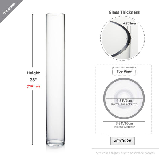 WGV Vase, cylindrical, 71 cm, transparent