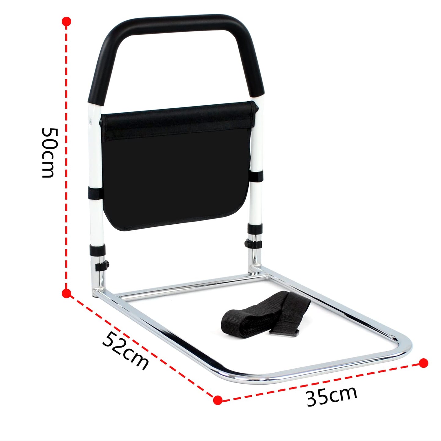 OUUTMEE bed rail fall protection for adults, bed rail made of carbon steel with storage bag, portable and foldable safety rail, for elderly, pregnant individuals.
