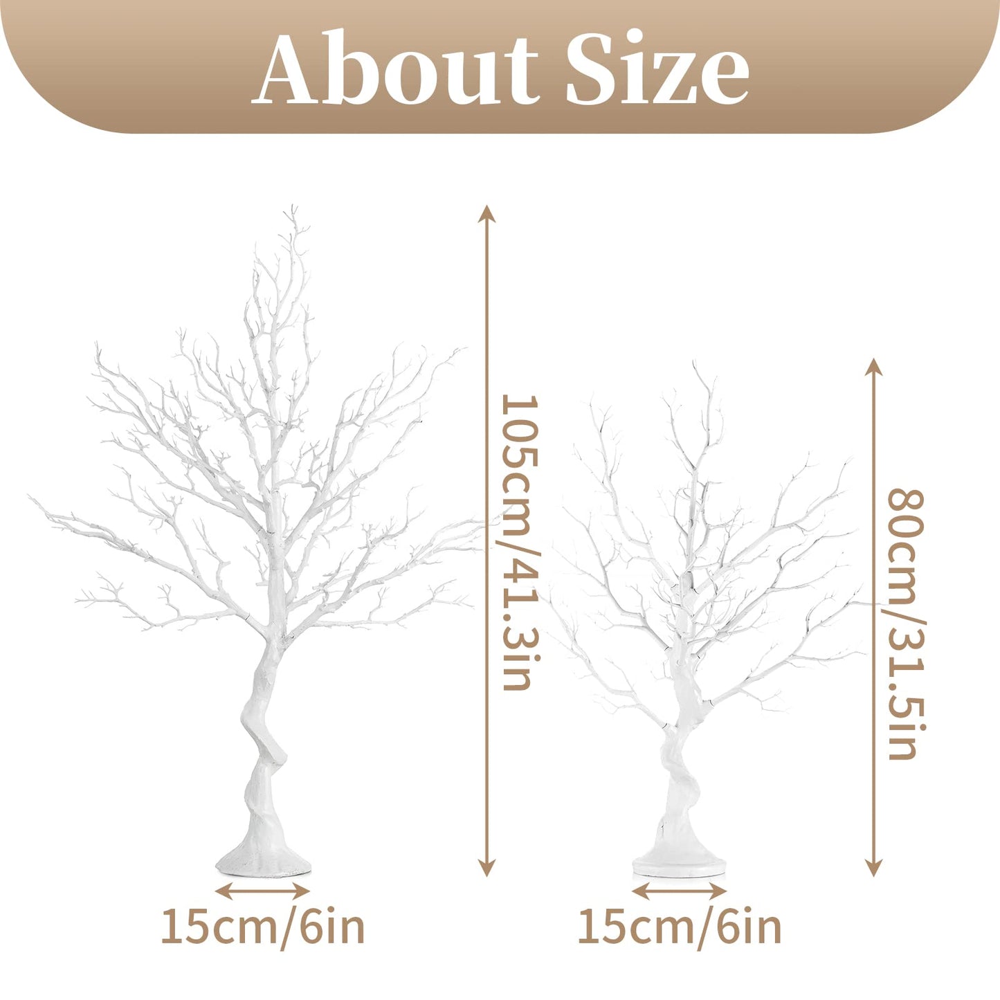 Sziqiqi 105cm White Easter Branches and Twigs Decor Tree Easter Tree Large Artificial Trees Wish Tree Wedding Deco Tree Deco Branches Easter for Indoors Outdoors Ground Engagement Christmas Birthday Party