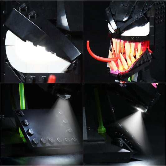 LocoLee LED Lighting Kit Compatible with LEGO Marvel Spider-Man Venom Mask, Light Set Compatible with LEGO 76187 Venom Mask, Lights Compatible with LEGO, Only Lights Set (Voice Control)