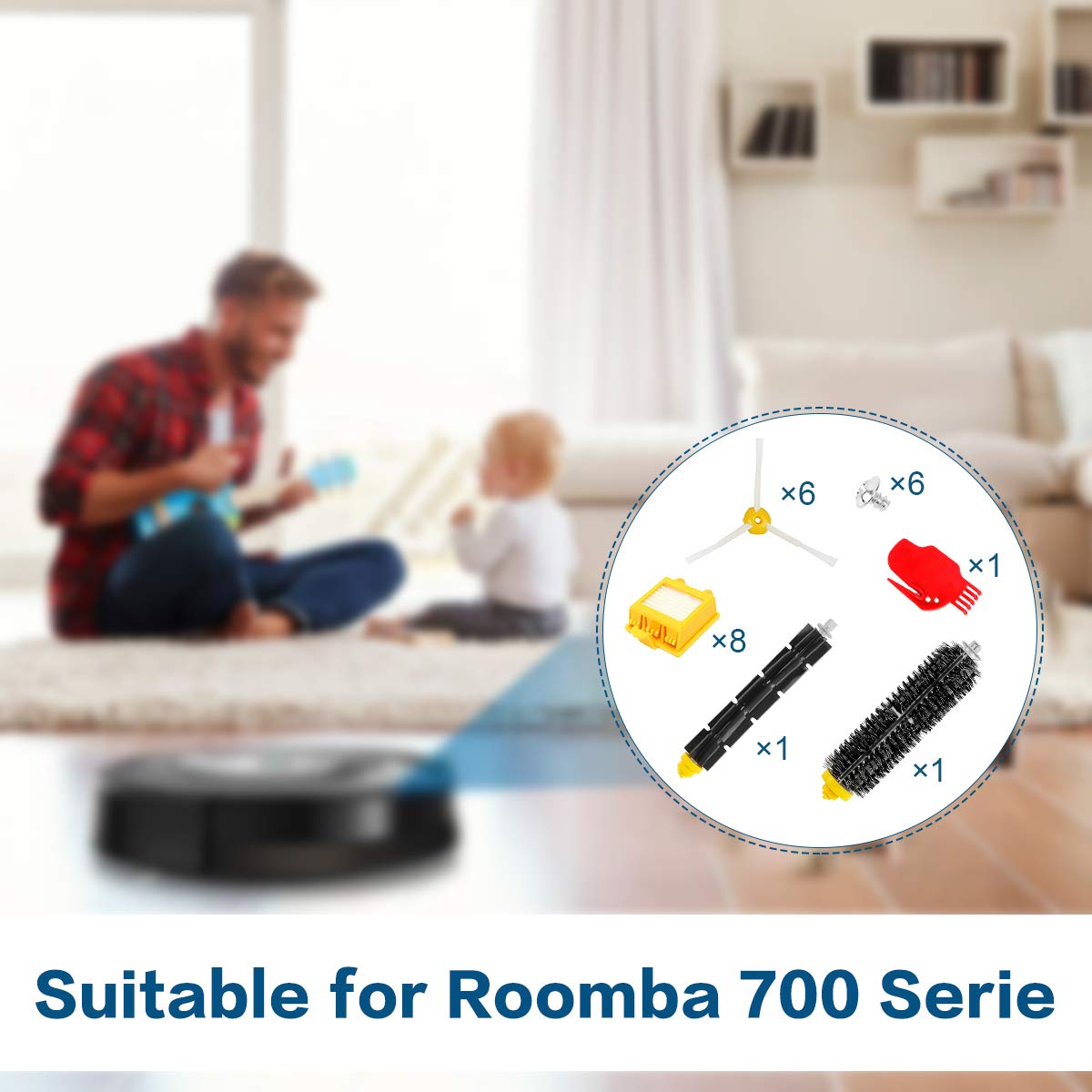 ABClife Roomba Replacement Parts Accessories for iRobot Roomba 790 782 780 776 774 772 770 760 700 Series 23 piece Brushes Filter Replacement Set (23 in 1)