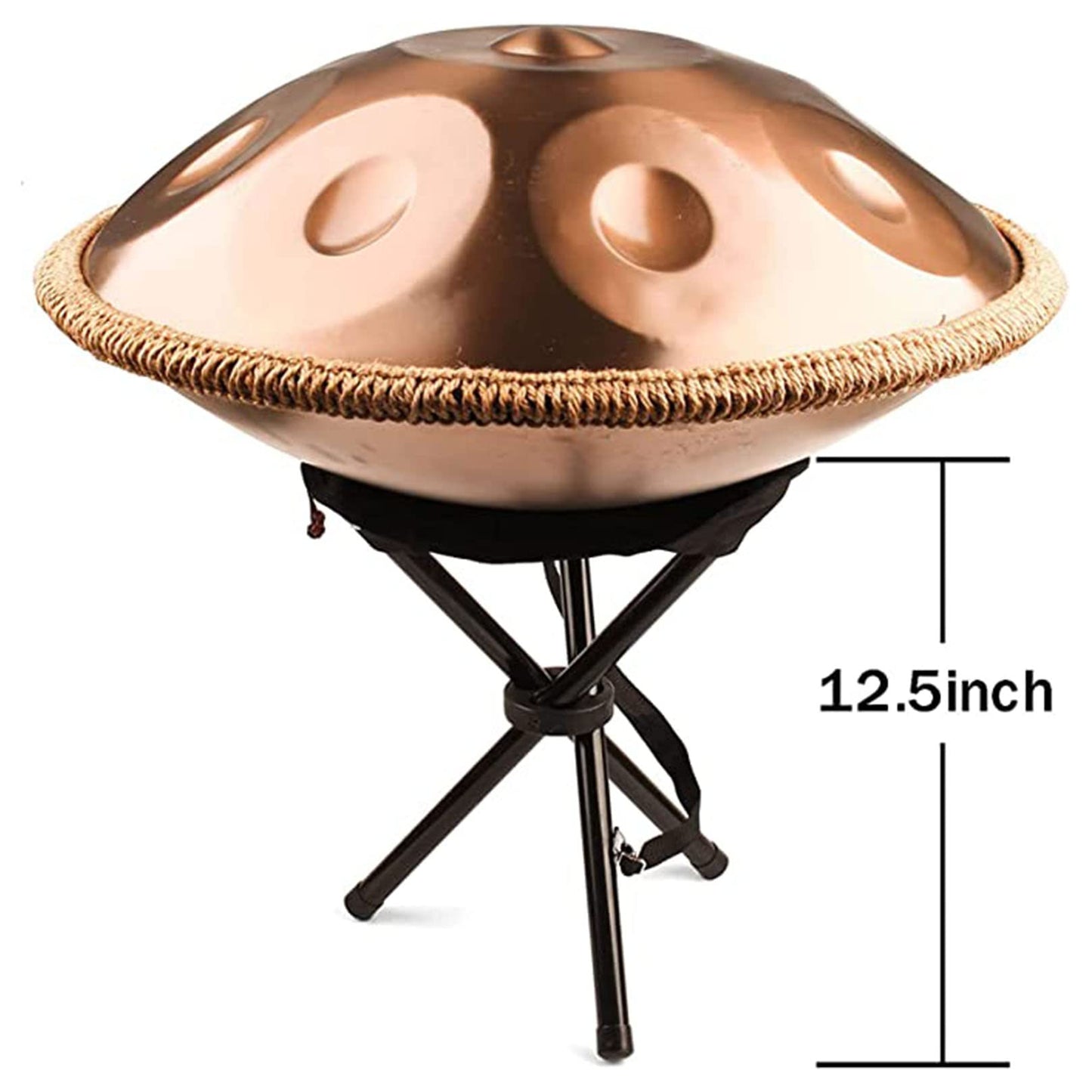 JTYX Handpan Drum 22 inch steel hand drum with soft carrying bag, 2 mallets, handpan stand, lint-free cloth - 9/10/12 notes (optional)