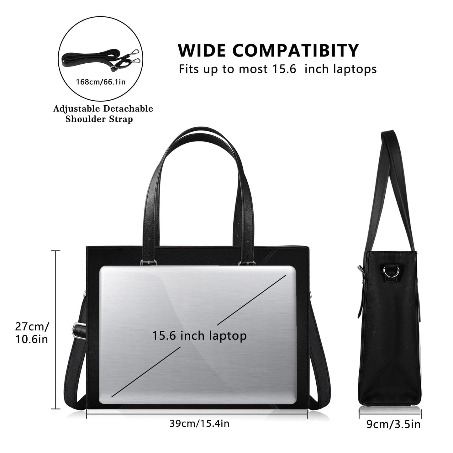 Alfheim Women's Laptop Briefcase 15.6-16 Inch Women's Shoulder Bag Large Briefcase Office Shopping College Compatible with MacBook Air/MacBook Pro 14 Inch A2442