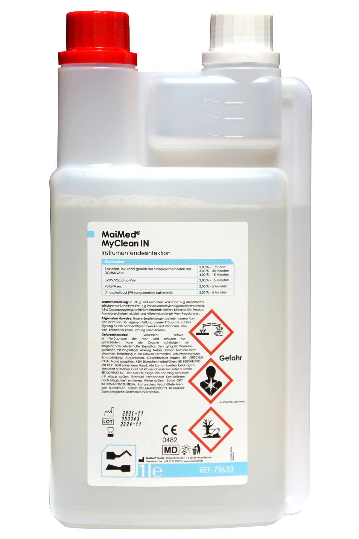 Maimed - MyClean IN ultrasonic cleaner sterilizer for instruments in ultrasound bath 1l concentrate
