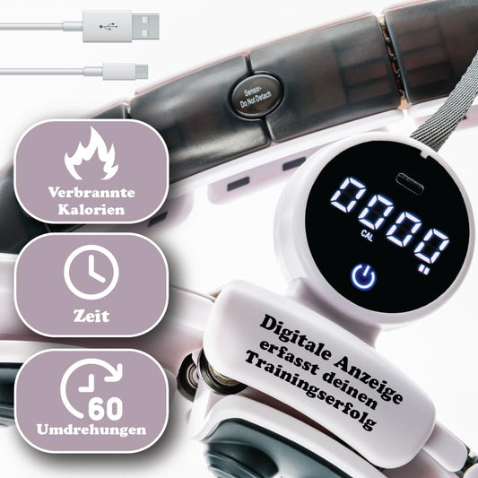 Bellage® Smart Hula Hoop for Adults and Beginners - Hula Hoop with Weighted Ball and Counter - Hullahub Hoop for Weight Loss with Fun Workout - Hoola Hoop Hoop