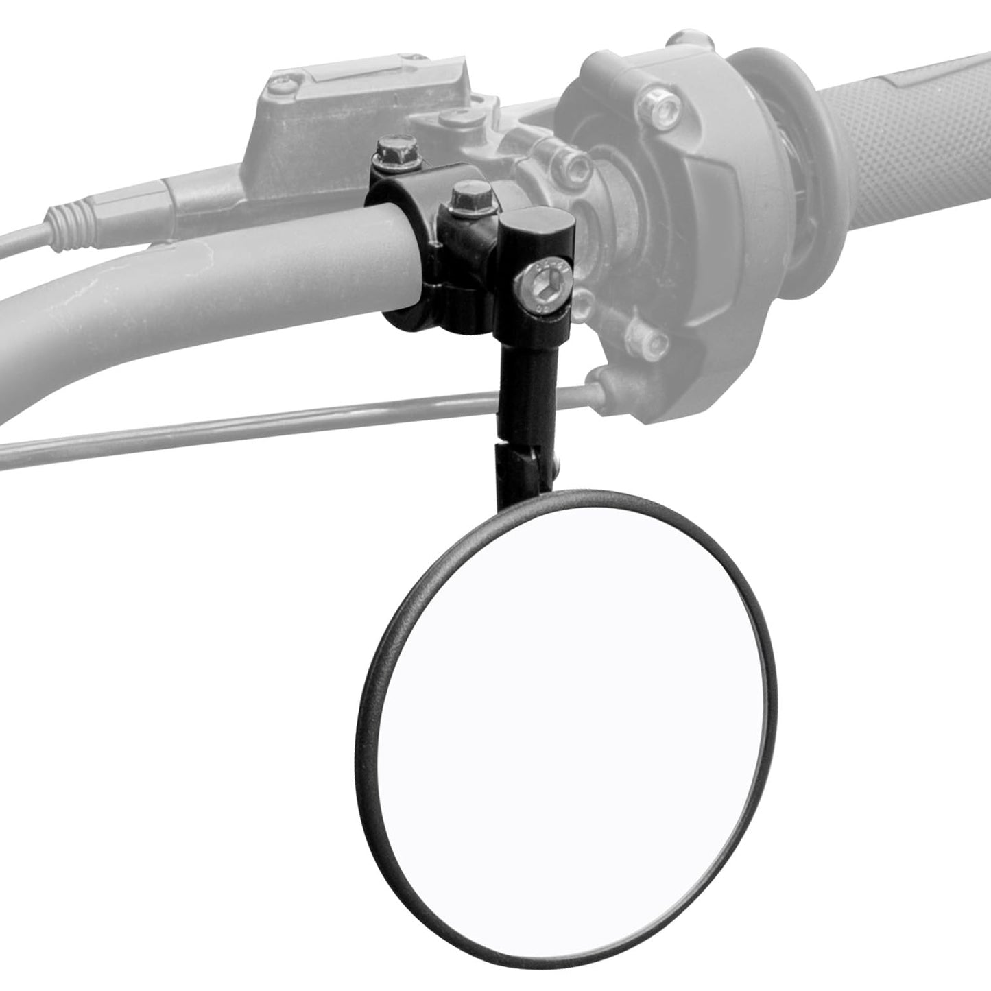 KEMIMOTO【2025 Upgraded】Motorcycle Mirrors, E24 Certified, 2 Pieces Handlebar Mirrors, with 2 Mirror Mounts, Round Handlebar End Mirrors, Compatible with Scooter, Bike, ATV, MT07, Z750, CB125R.