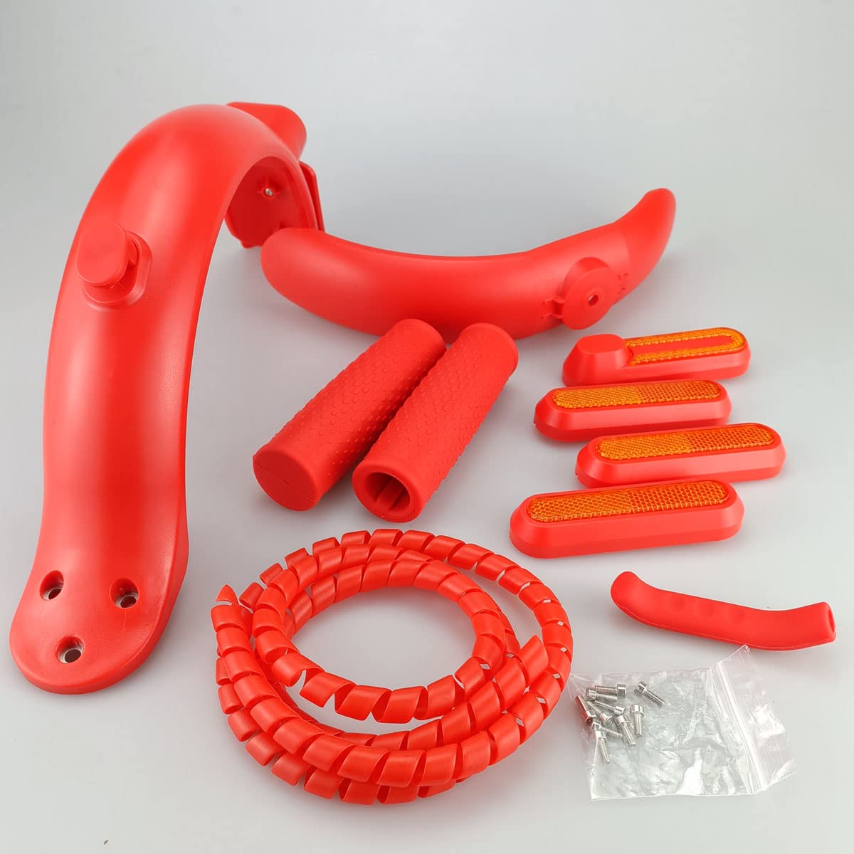 Gleamydot Electric Scooter Front Guard and Rear Wheel Fender Grips Kit Compatible for Adult Mi Xiaomi 1S Essential Pro2 Electric Scooter 3 Electric Scooter Accessories (red)
