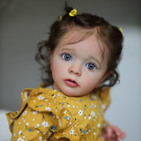 Anano Reborn baby girl lifelike 24 inches 60cm realistic beautiful reborn toddler baby doll like a real baby reborn cloth body baby doll Missy with hair