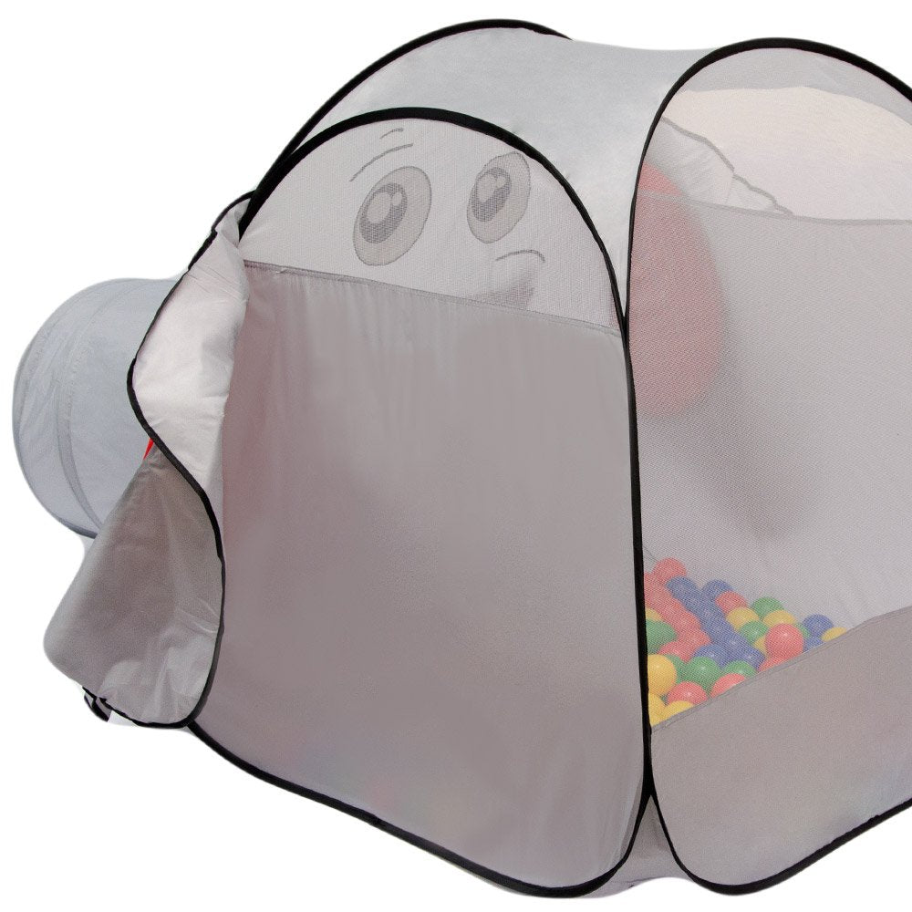 LittleTom Ball Pit Elephant with Tunnel - 200 Balls - 100x100x102 Ball Pit Kids Play Tent Tunnel - Ball Pit Baby Tent with Balls for Kids - Indoor Play Equipment Kids Tent Tunnel Toy