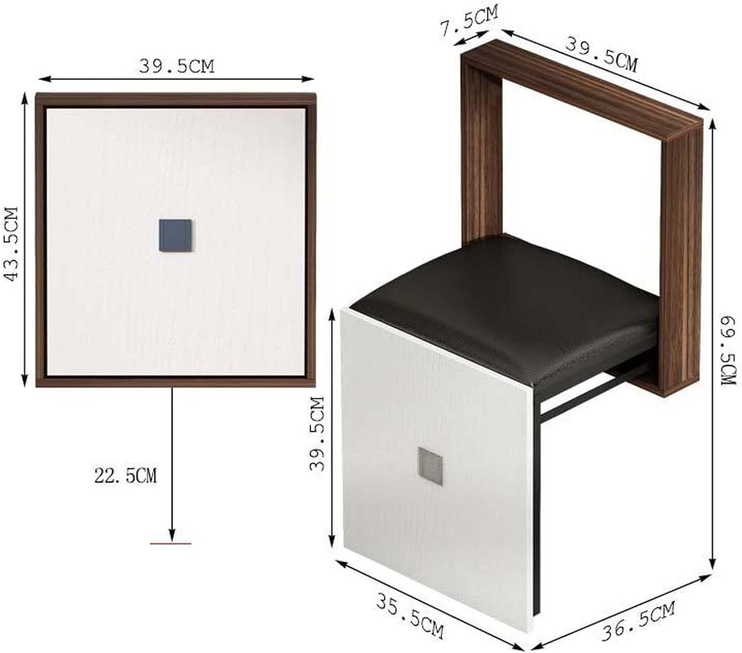UIILO Foldable Wall Hocker Wall-Mounted 7 cm Ultra-thin Folding Chair Suitable for Entryways Wall-mounted Foldable Chair Folding Chair (C)
