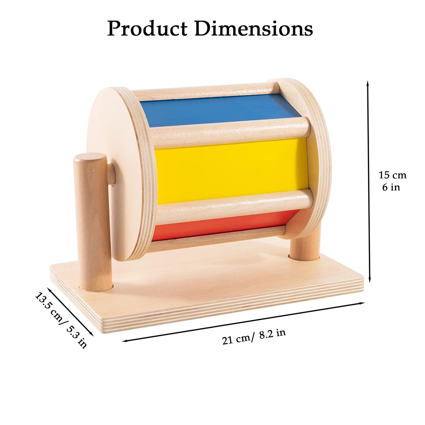 YAANI Montessori Spinning Drum is a Montessori toy for infants aged 6-12 months and 1 year old toddlers. It's the best baby gift idea.