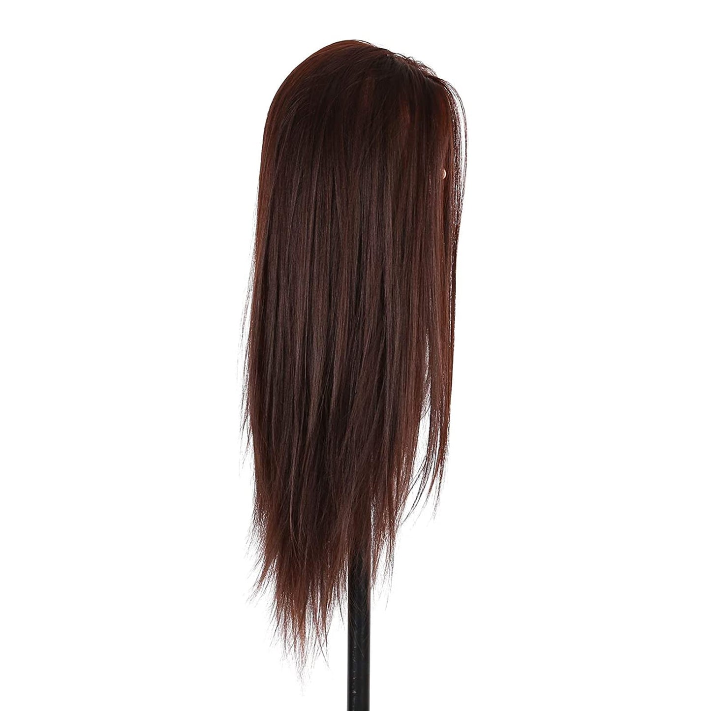 Youyijia Practice Head Training Heads 24" Mannequin Head Hair With Holder Training Head Hairstyling doll head Mannequin Head Holder (brown)
