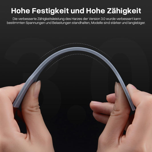 ELEGOO 405nm ABS-Like Resin 3.0, LCD UV Rapid Resin with high precision, non-brittle, improved strength and toughness for LCD/DLP 3D printers. Photopolymer resin 2000g in Smokey Black.