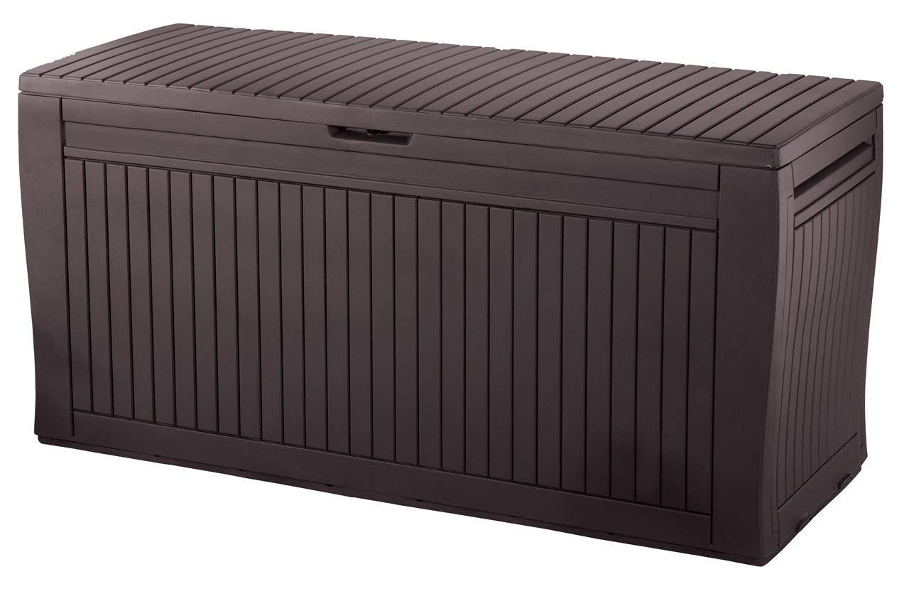 Koll Living cushion box / storage box 270 liters, 100% waterproof with ventilation, no bad smell / mold, modern wood look, lid can support up to 250 KG (2 people)
