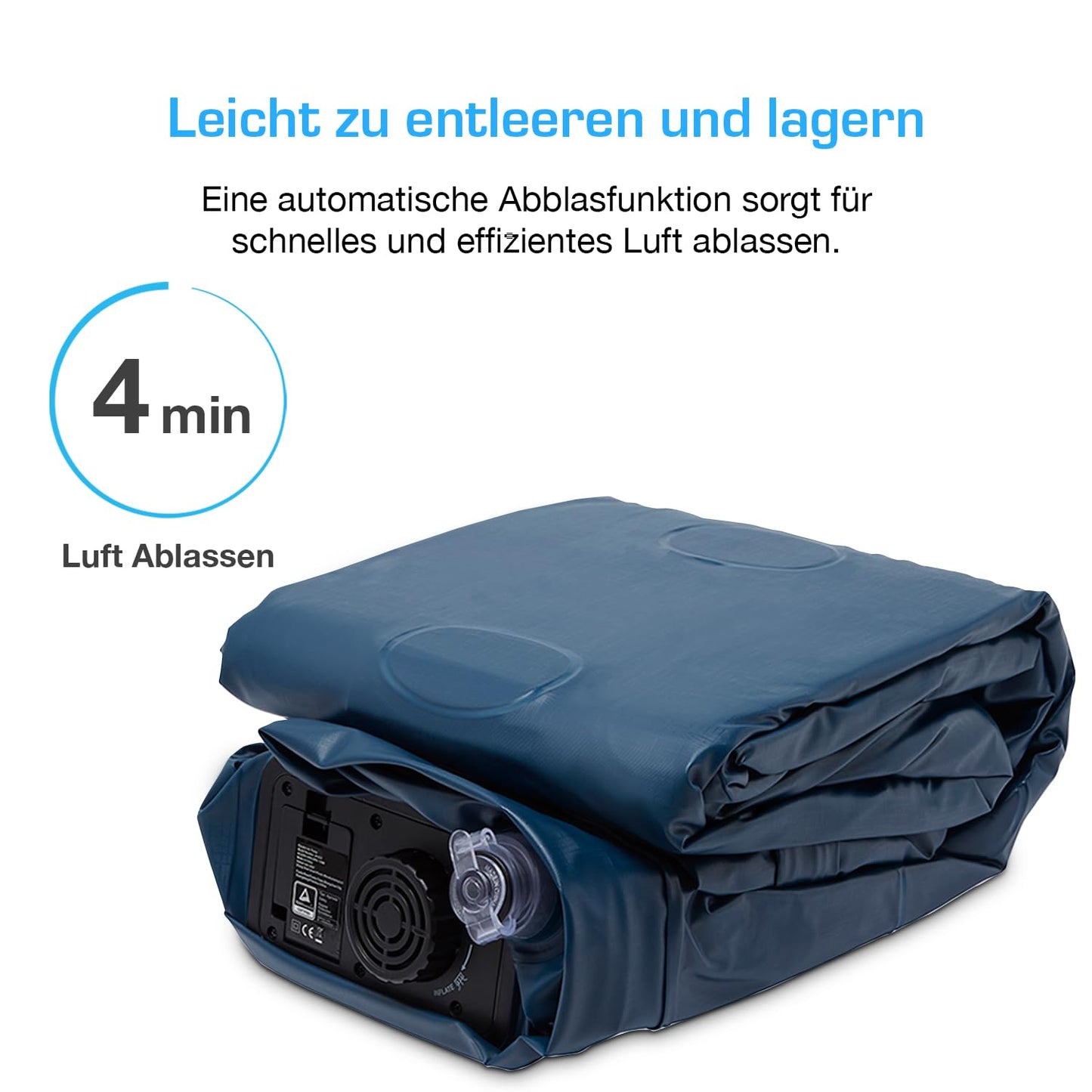 Active Era Premium Queen Size Air Mattress, self-inflating air bed with built-in electric pump & built-in pillow, inflatable mattress for camping & guest bed - 203 x 152 x 43cm