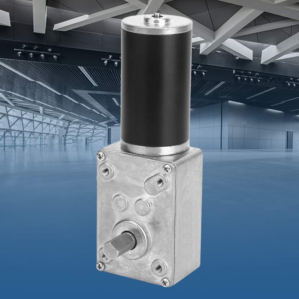 24V 80RPM DC worm gear motor 13kg.cm 31mm high torque self-locking motor reversed mini turbine gear motor for DIY robot turntable door lock curtain machine